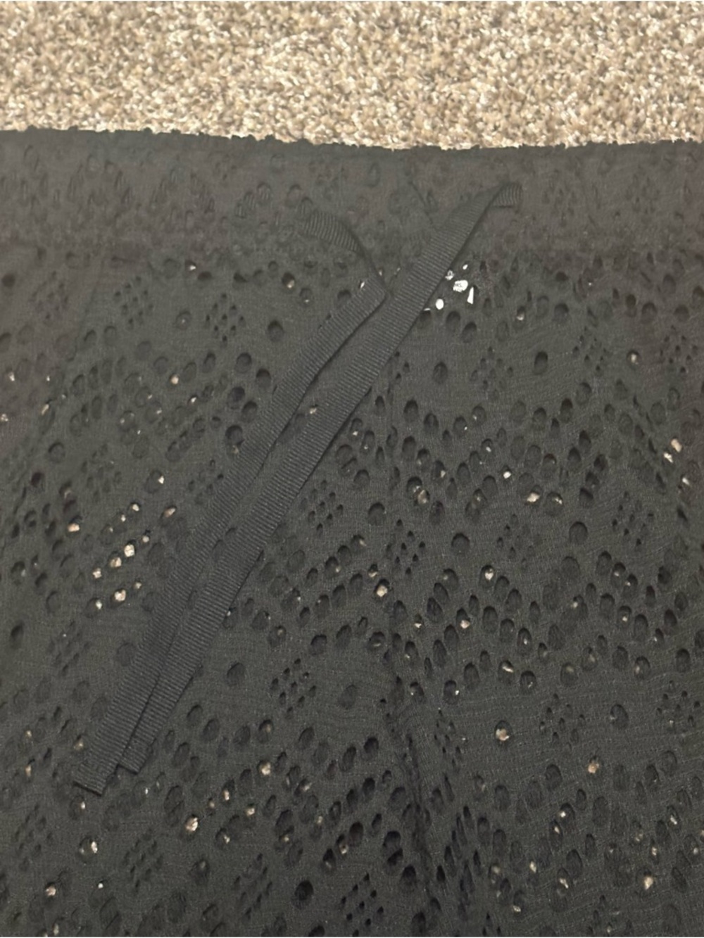 Black Wide-Leg Crochet Pants - Picture 5 of 13